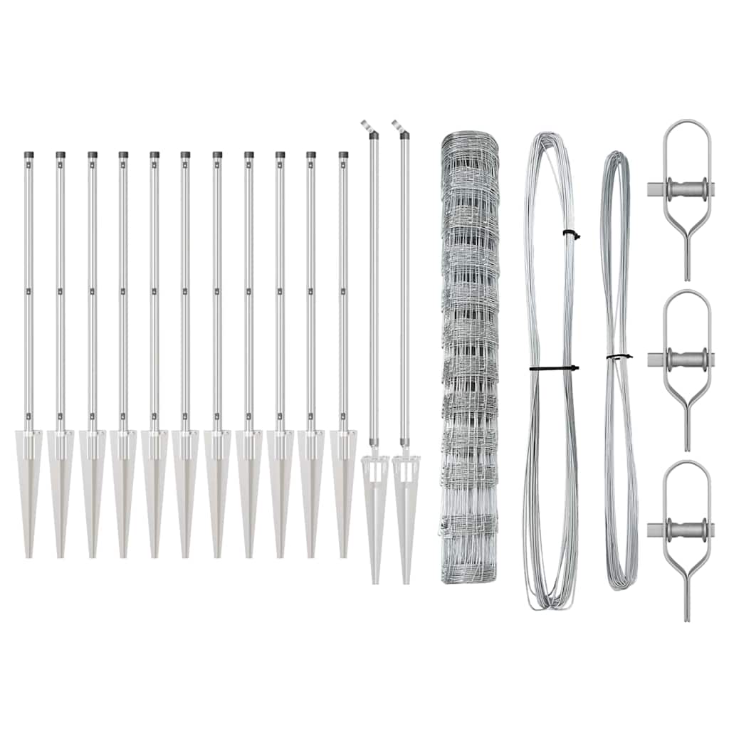 Wildzaun Silber 50 x 1,2 m Verzinkter Stahl